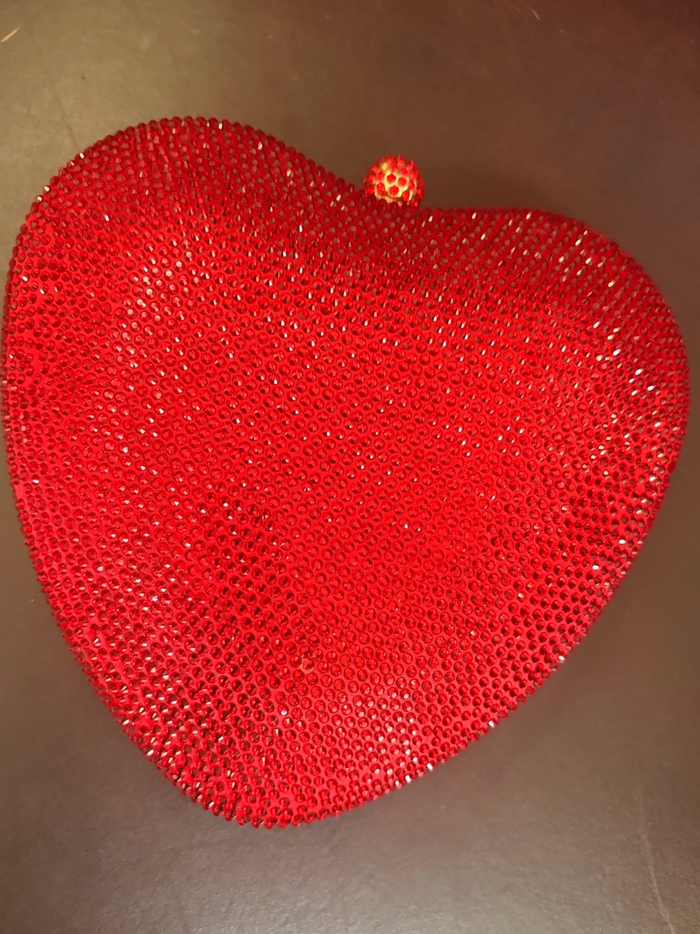 ❤️Red Crystal Heart Clutch Bag